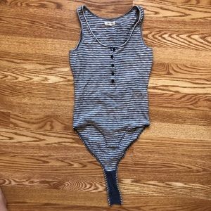 madewell indie henley bodysuit in stripe